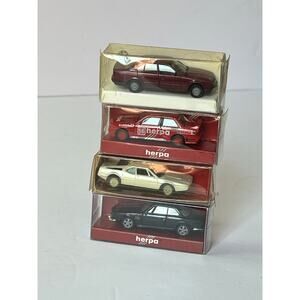 Lot of 4 Herpa 1:87 Scale Model Cars BMW Jaguar Racing Diecast Collectibles